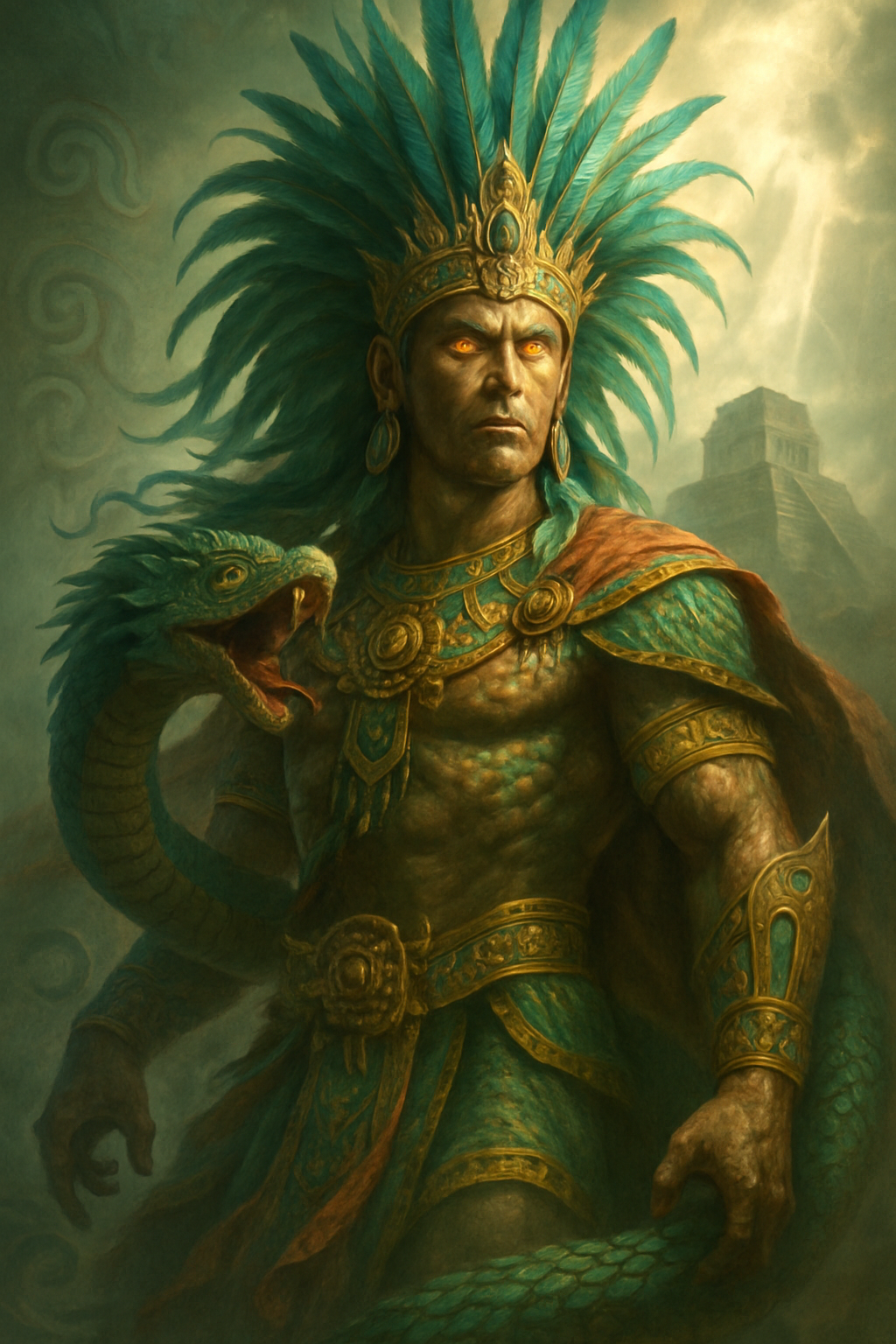 Quetzalcoatl – AI ilustrace