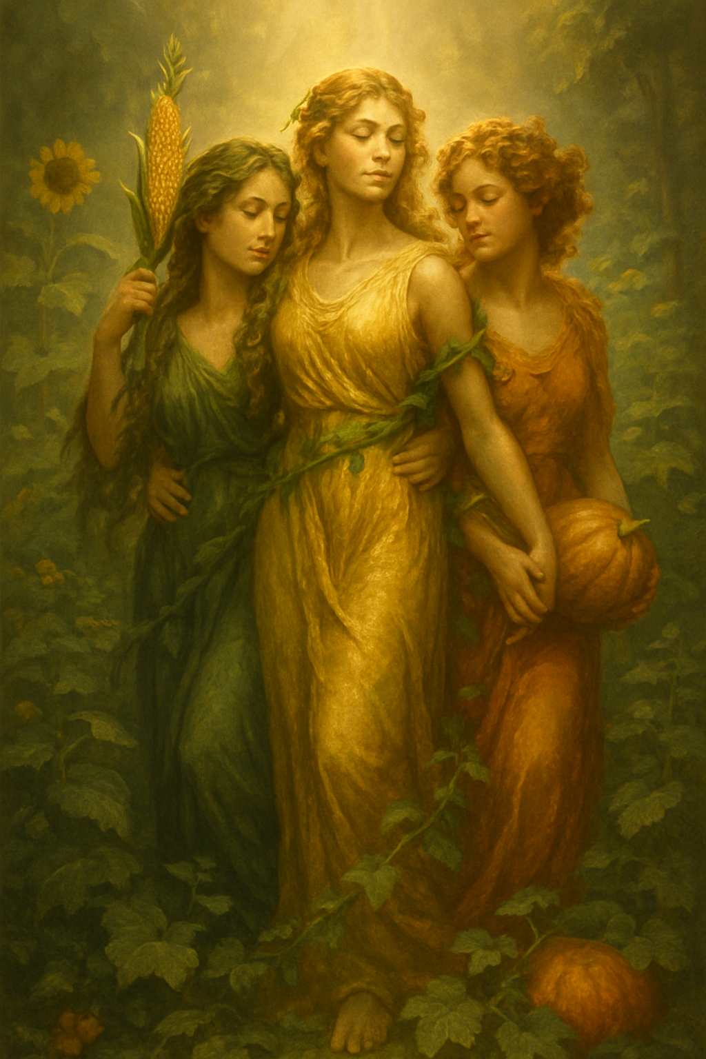 Tři sestry – AI ilustrace